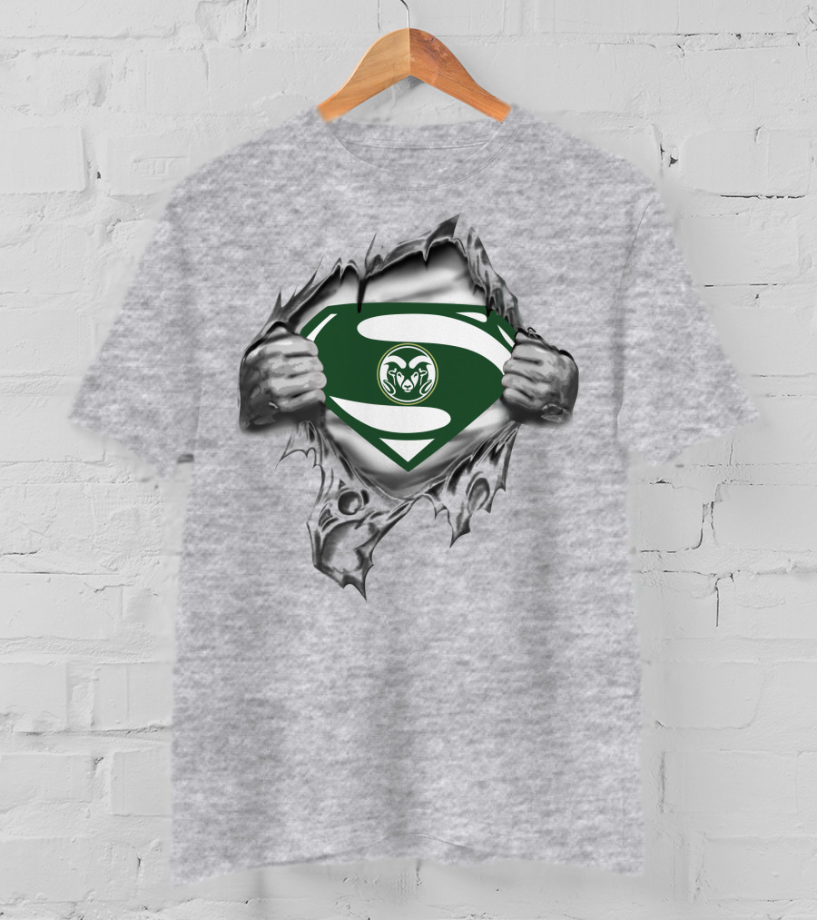 Colorado State Rams Superman Logo Rip T-Shirt