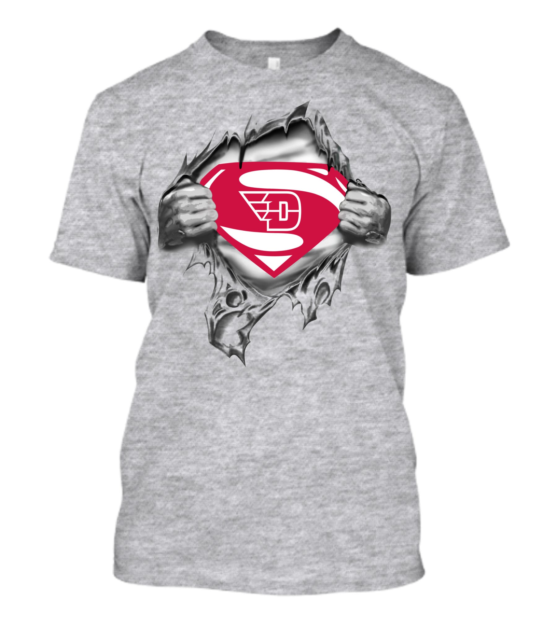 Dayton Flyers Superman Symbol Logo Dynamic Ripped T-Shirt
