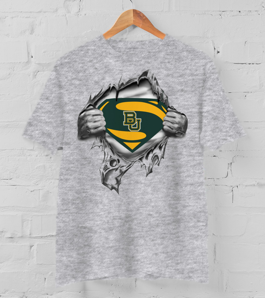 Baylor Bears Bu Superman Badge T-Shirt