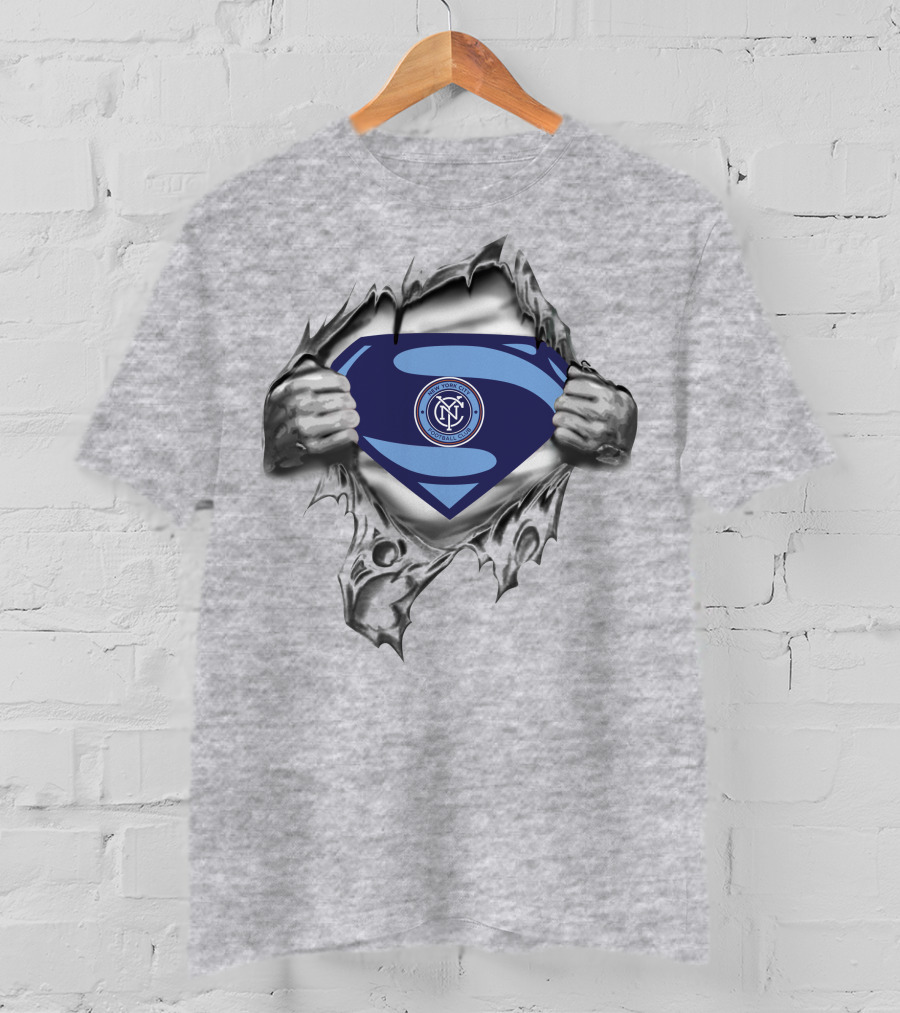 New York City Fc Superman Emblem Rip T-Shirt