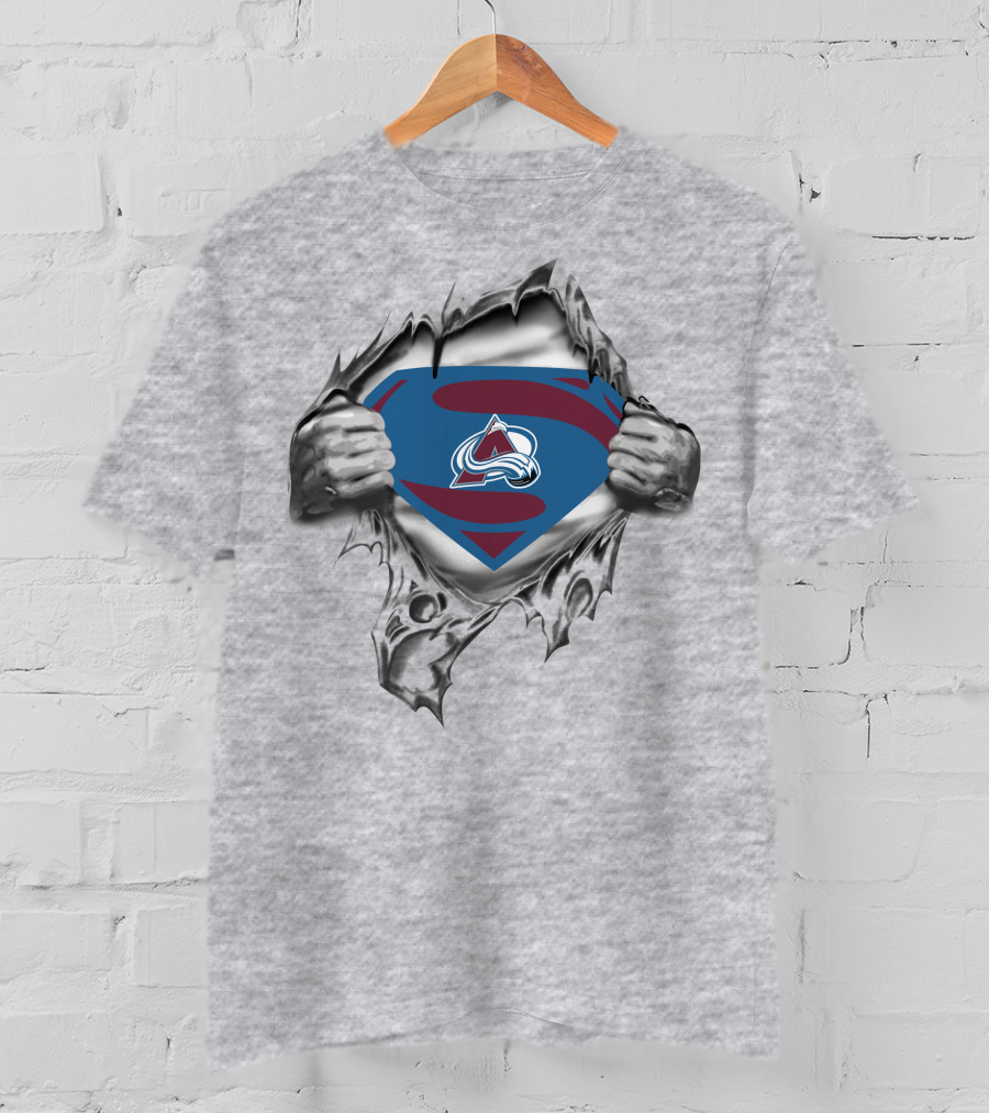 Colorado Avalanche Superman Logo Unveiled Under Tear T-Shirt