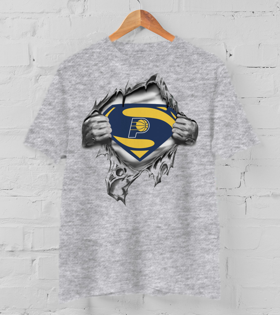 Indiana Pacers Superman Logo Basketball Hero 80S Style T-Shirt