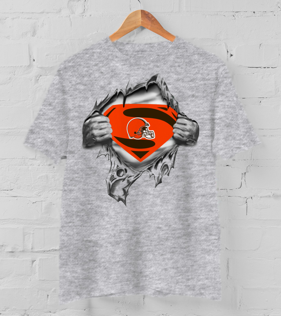Cleveland Browns Superman Logo Rip T-Shirt