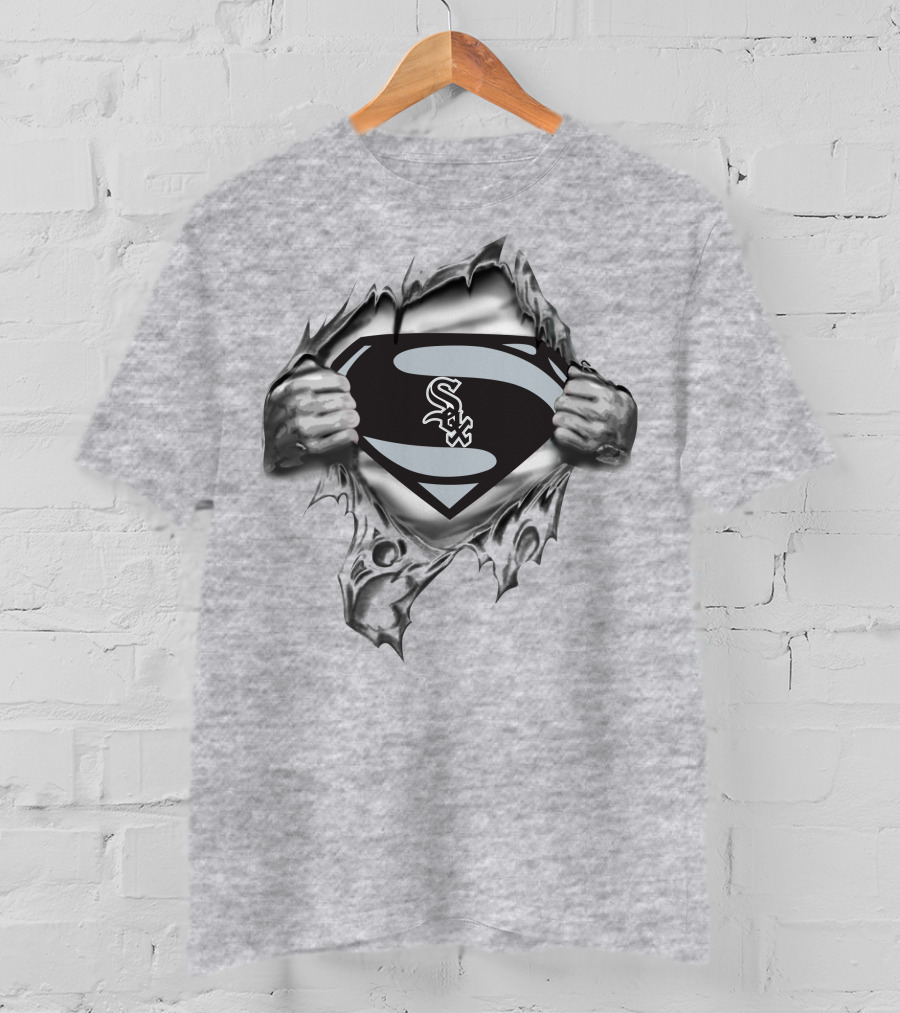 Chicago White Sox Superman Logo Ripped T-Shirt