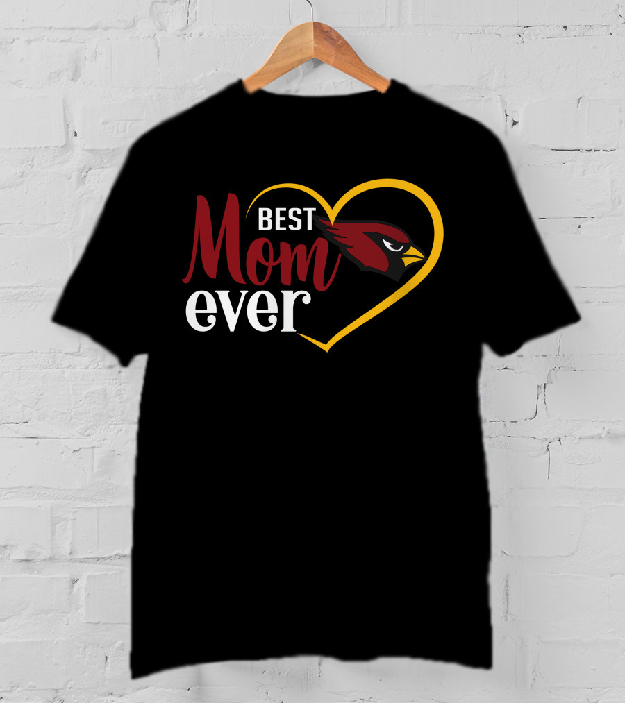 Arizona Cardinals Best Mom Ever Heart T-Shirt