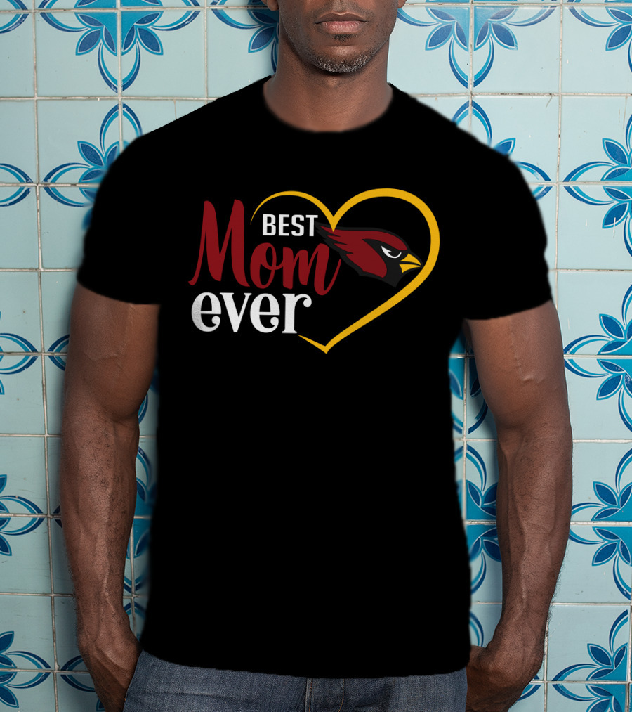 Arizona Cardinals Best Mom Ever Heart T-Shirt