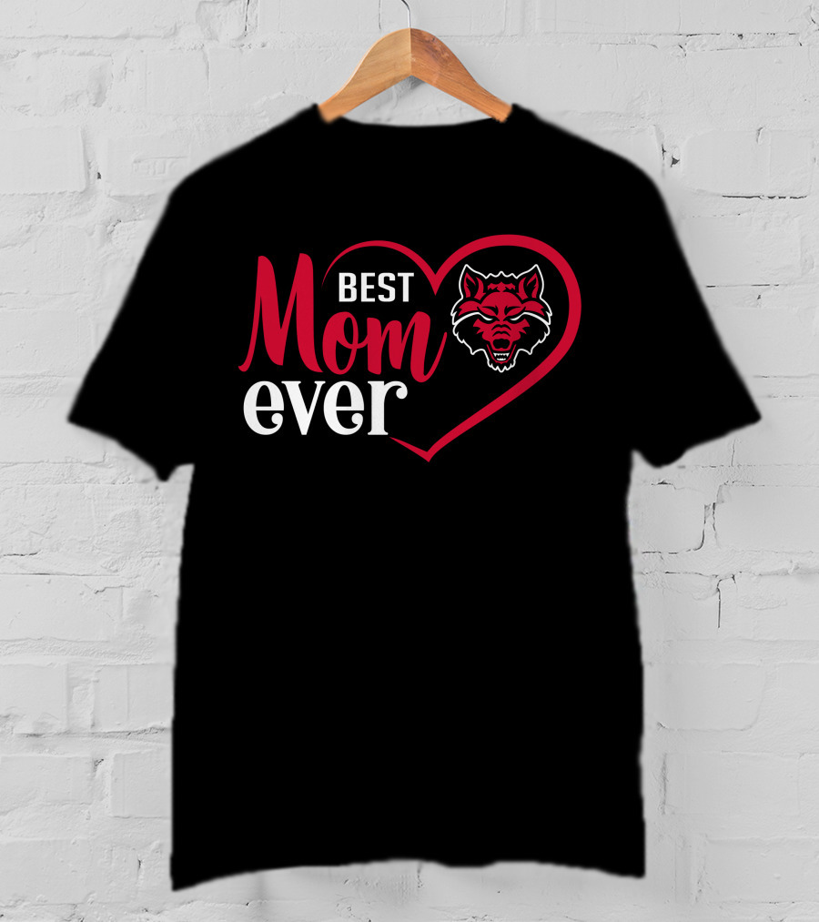 Arkansas State Red Wolves Best Mom Ever Heart T-Shirt
