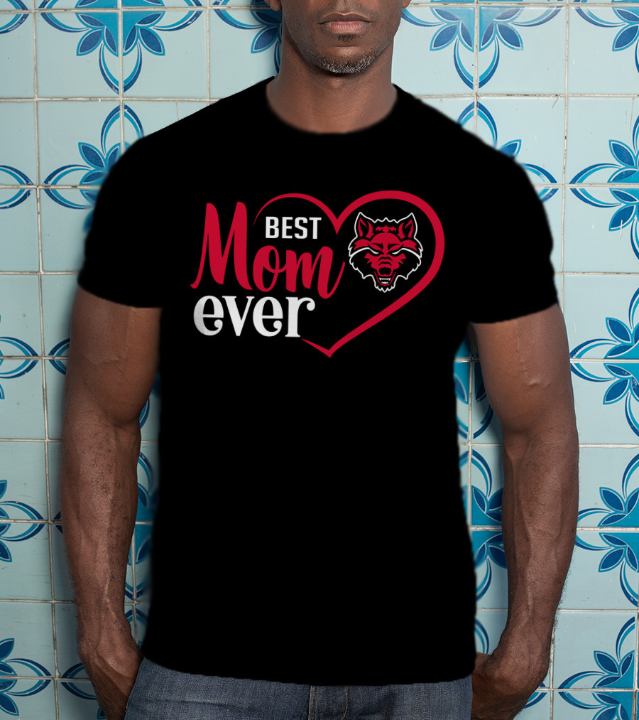 Arkansas State Red Wolves Best Mom Ever Heart T-Shirt