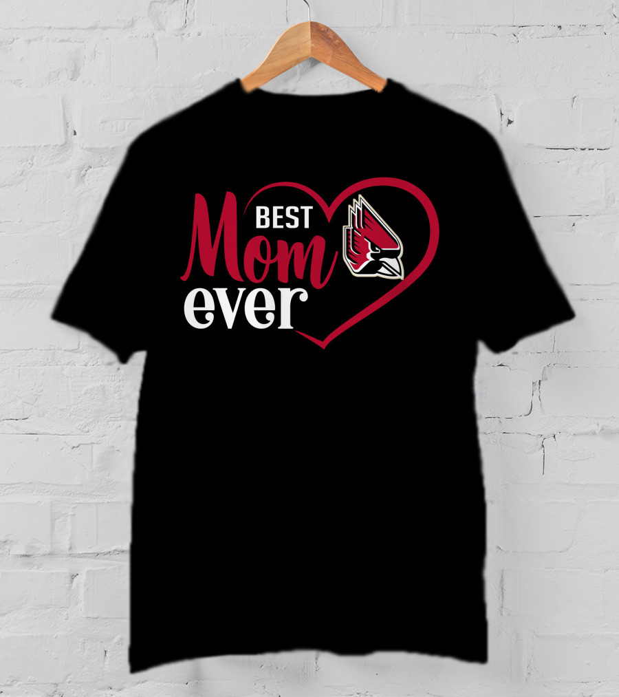 Ball State Cardinals Best Mom Ever Heart T-Shirt