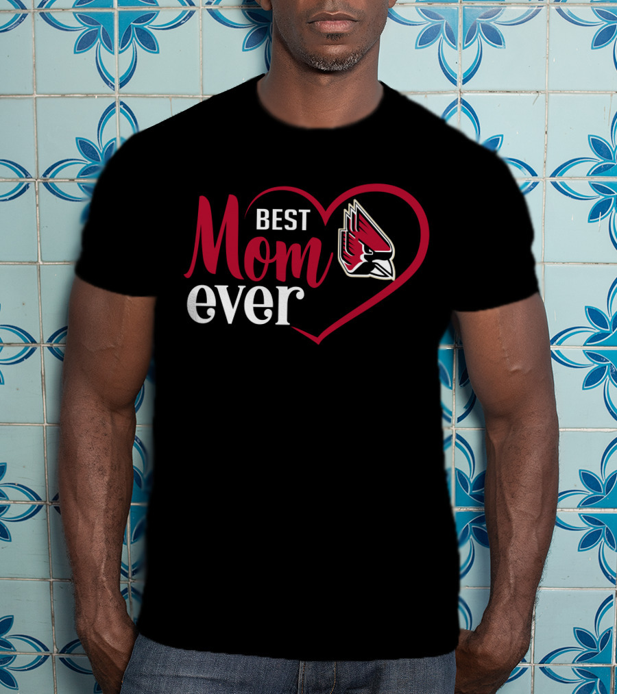 Ball State Cardinals Best Mom Ever Heart T-Shirt
