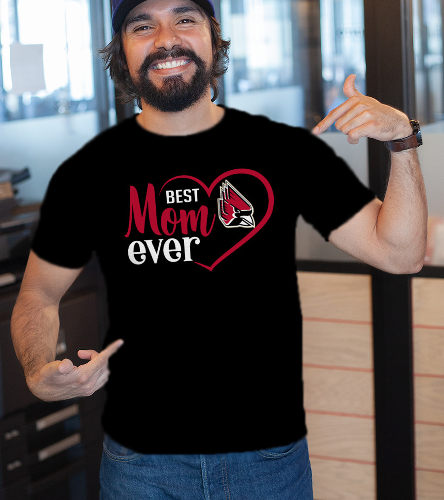 Ball State Cardinals Best Mom Ever Heart T-Shirt