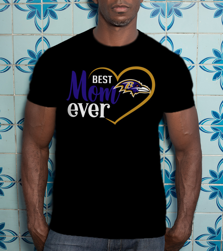 Best Mom Ever Baltimore Ravens Heart T-Shirt