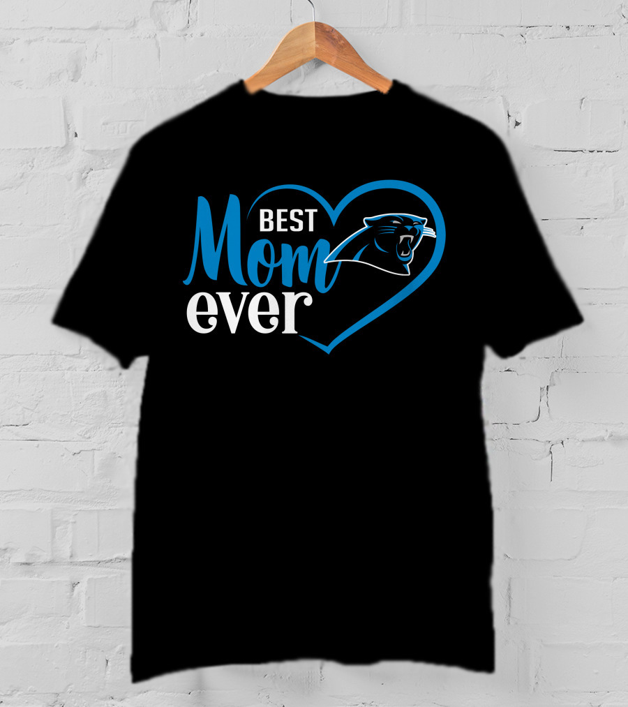 Best Mom Ever Carolina Panthers Heart T-Shirt