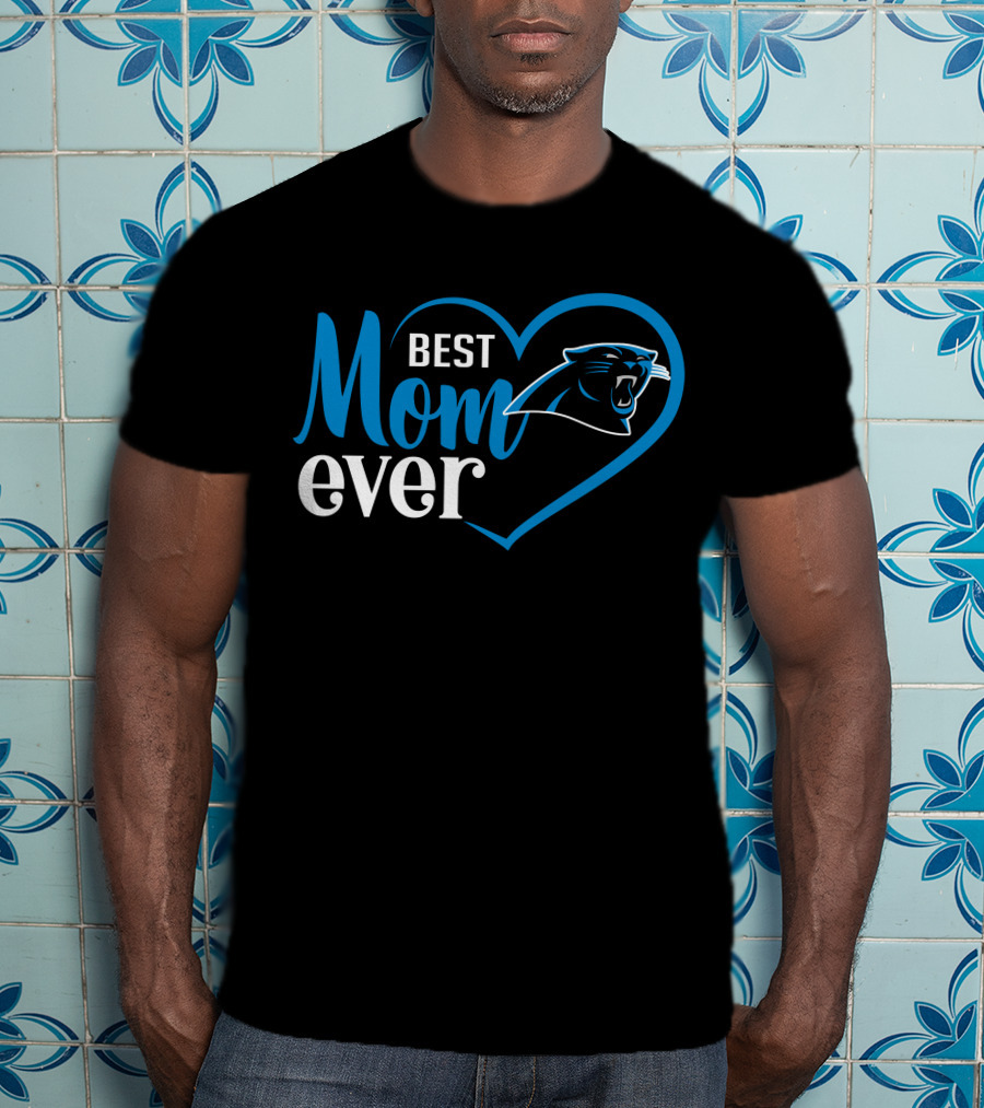 Best Mom Ever Carolina Panthers Heart T-Shirt