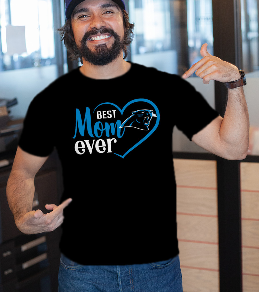 Best Mom Ever Carolina Panthers Heart T-Shirt