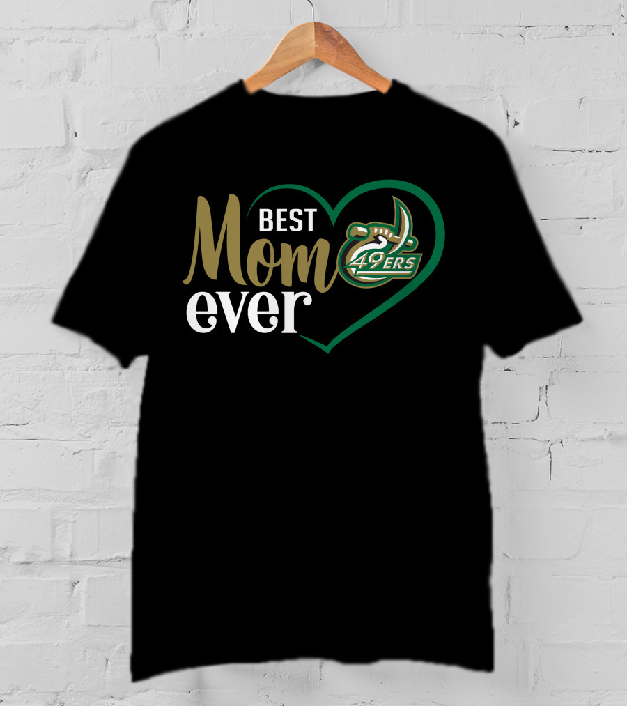 Charlotte 49ers Best Mom Ever Heart T-Shirt