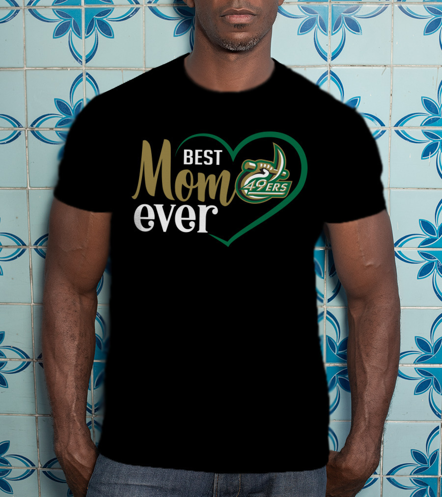 Charlotte 49ers Best Mom Ever Heart T-Shirt