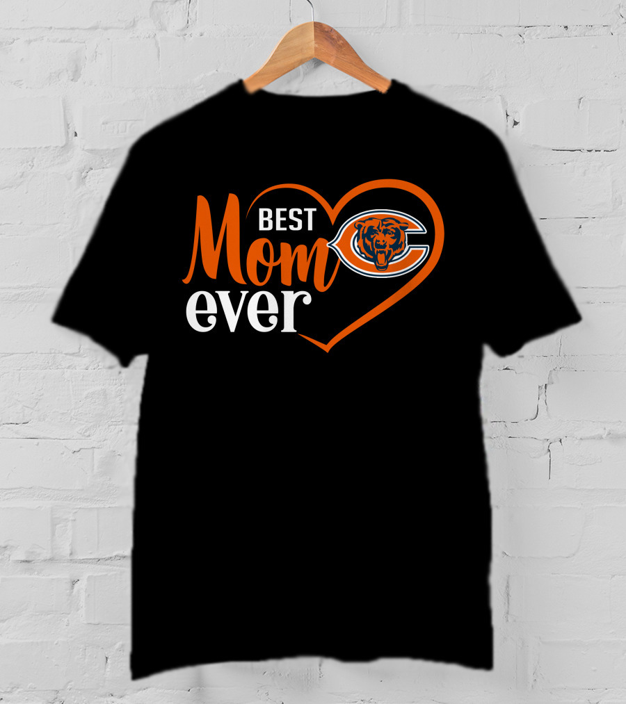 Chicago Bears Best Mom Ever Heart T-Shirt
