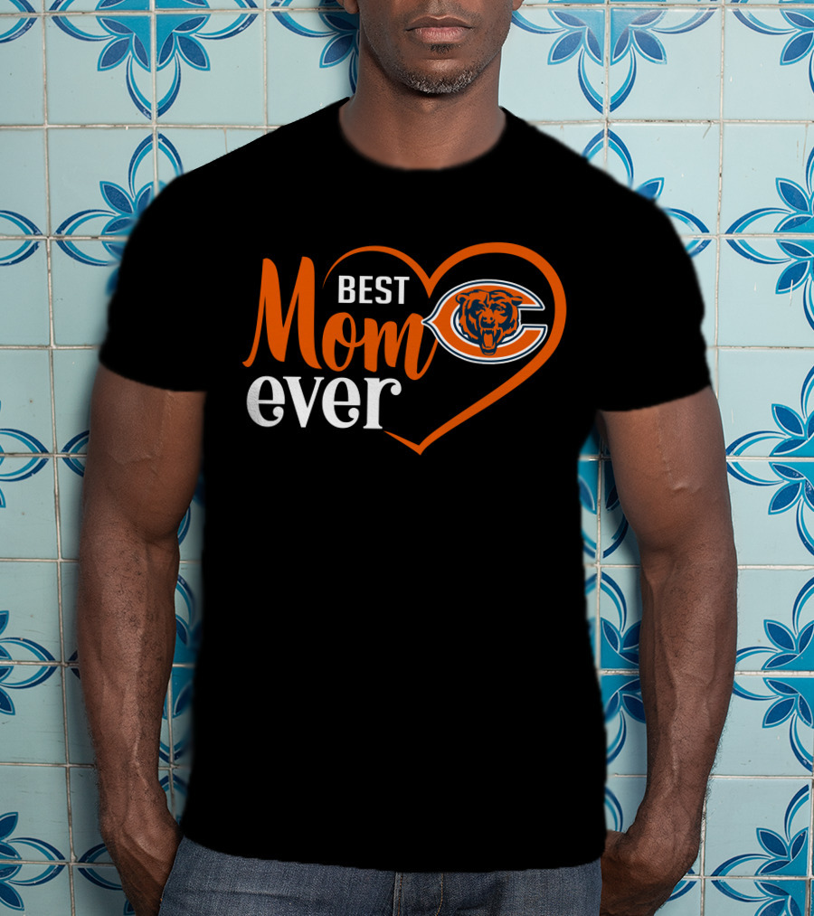 Chicago Bears Best Mom Ever Heart T-Shirt