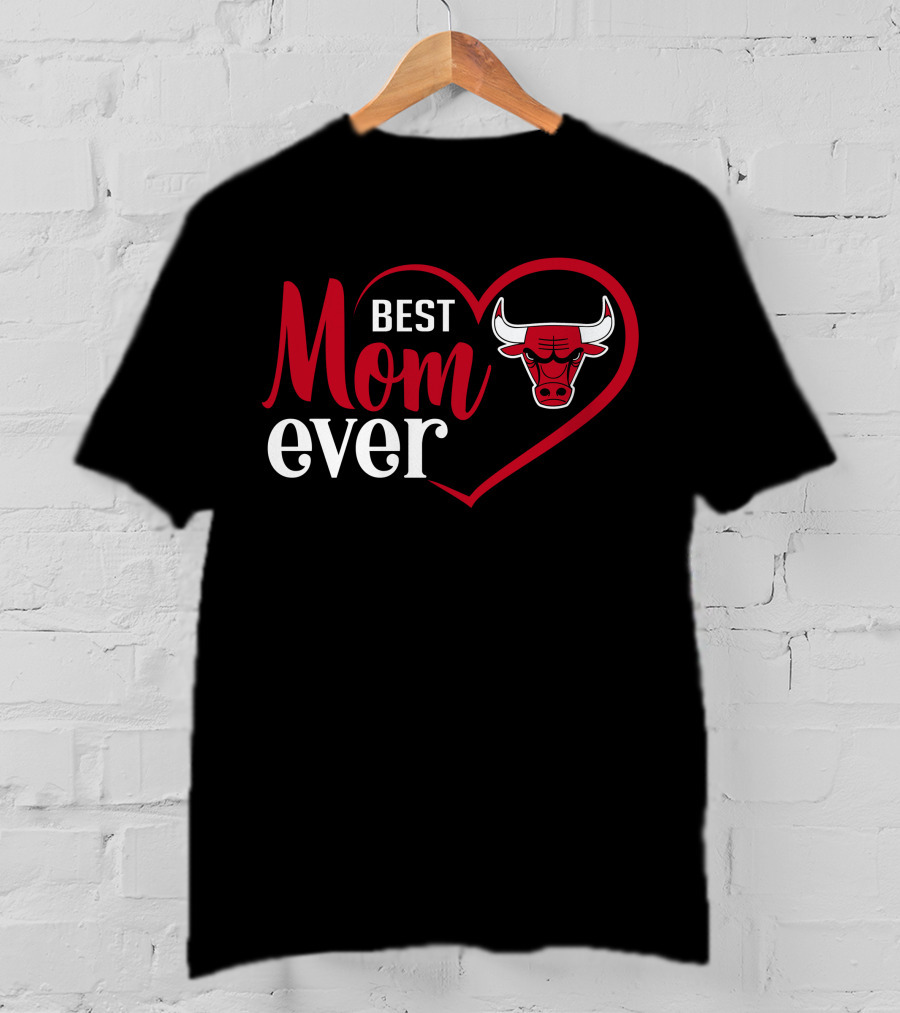 Chicago Bulls Heart Best Mom Ever T-Shirt