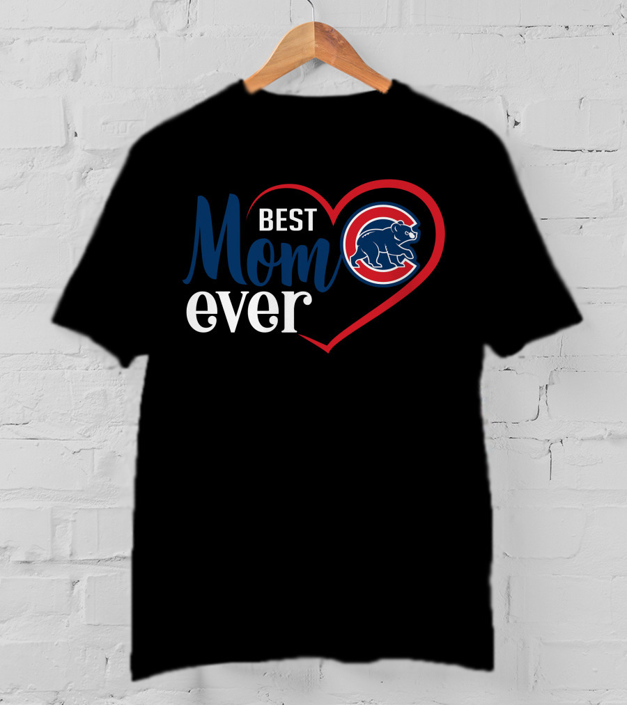 Chicago Cubs Best Mom Ever Heart T-Shirt
