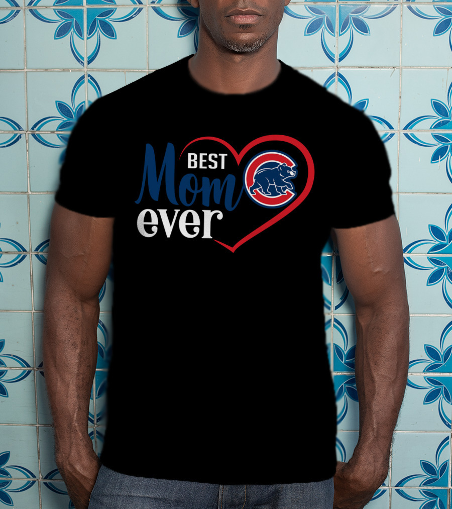 Chicago Cubs Best Mom Ever Heart T-Shirt