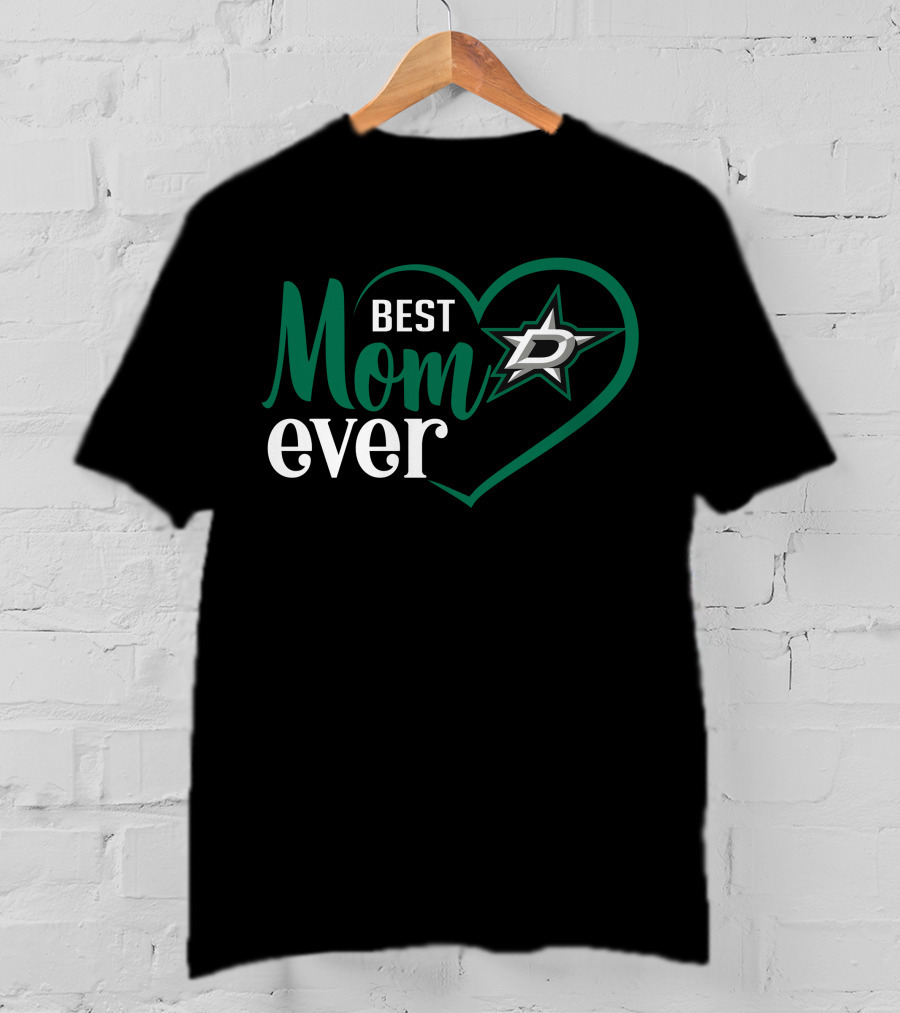 Dallas Stars Best Mom Ever Heart T-Shirt