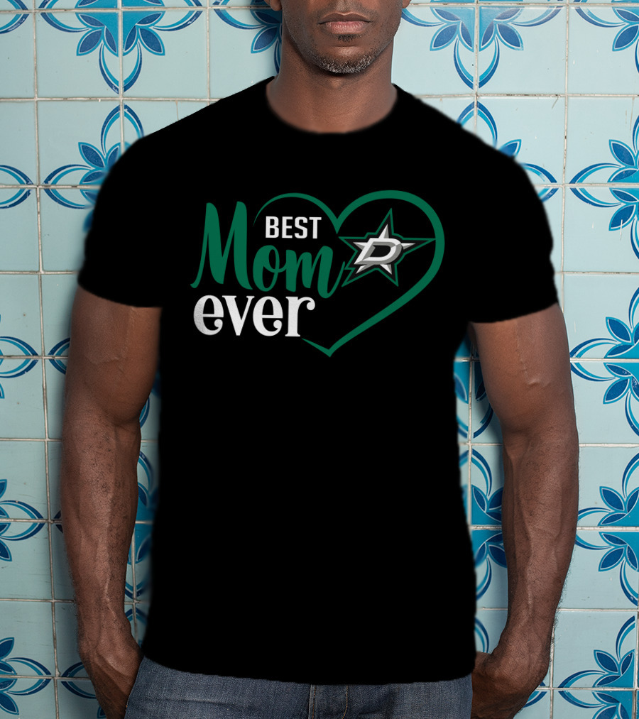 Dallas Stars Best Mom Ever Heart T-Shirt