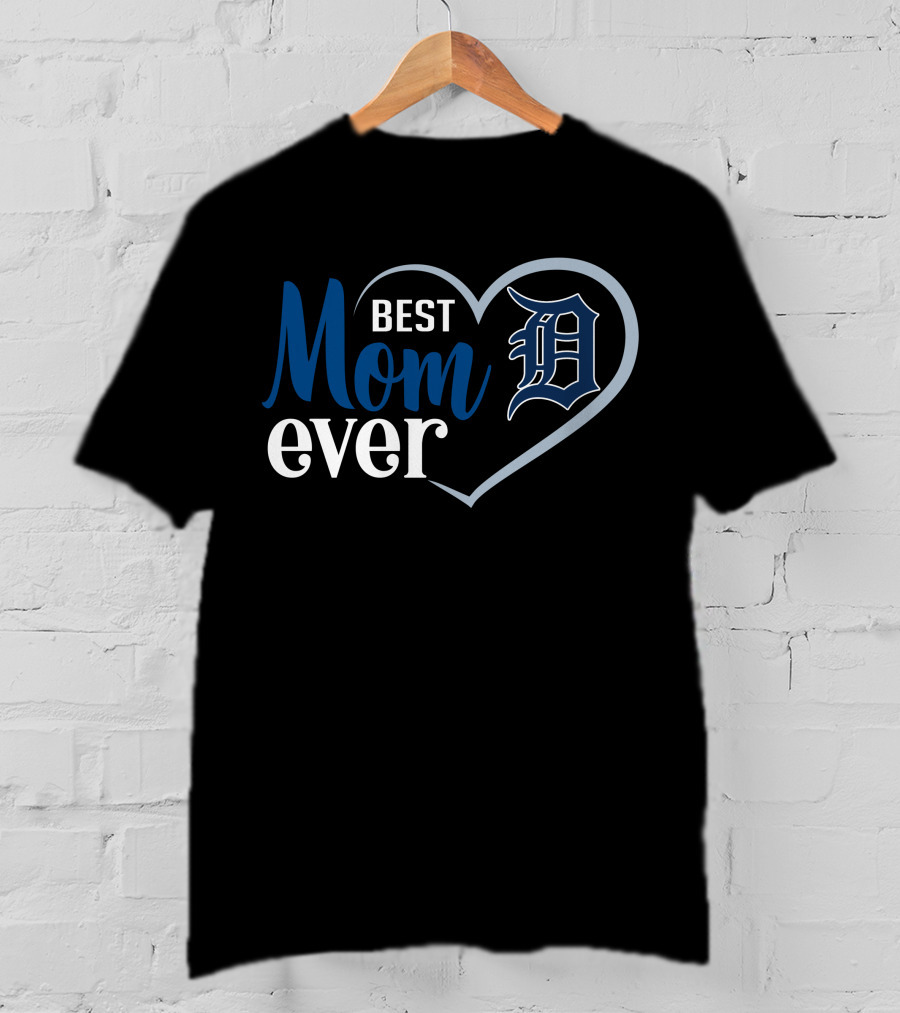 Best Mom Ever Detroit Tigers Heart T-Shirt