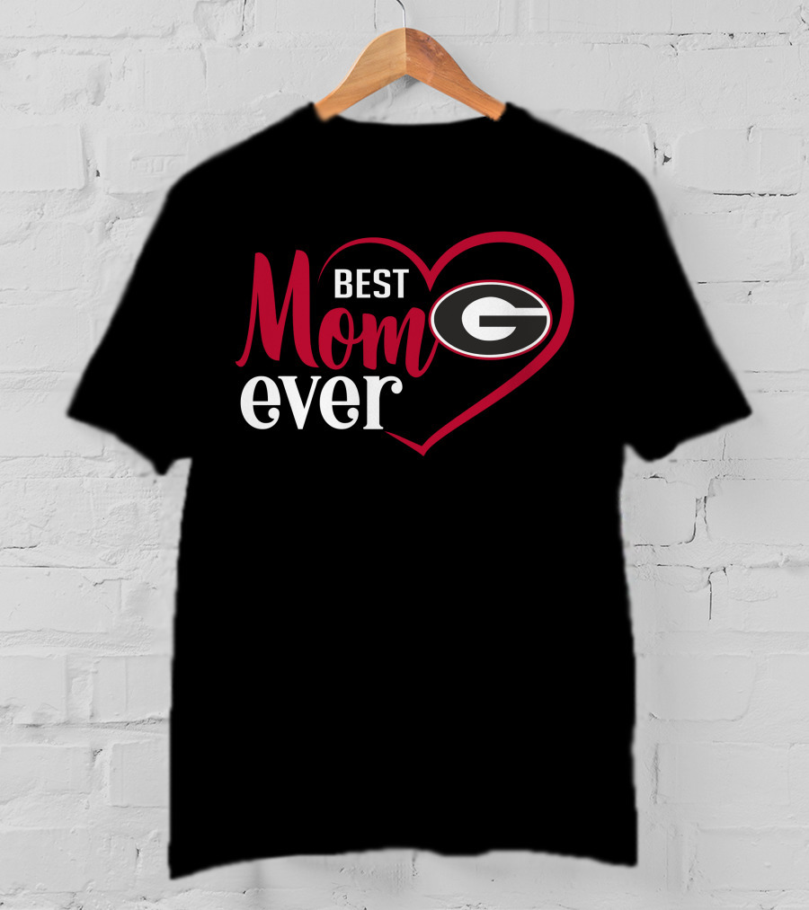 Georgia Bulldogs Best Mom Ever Heart T-Shirt