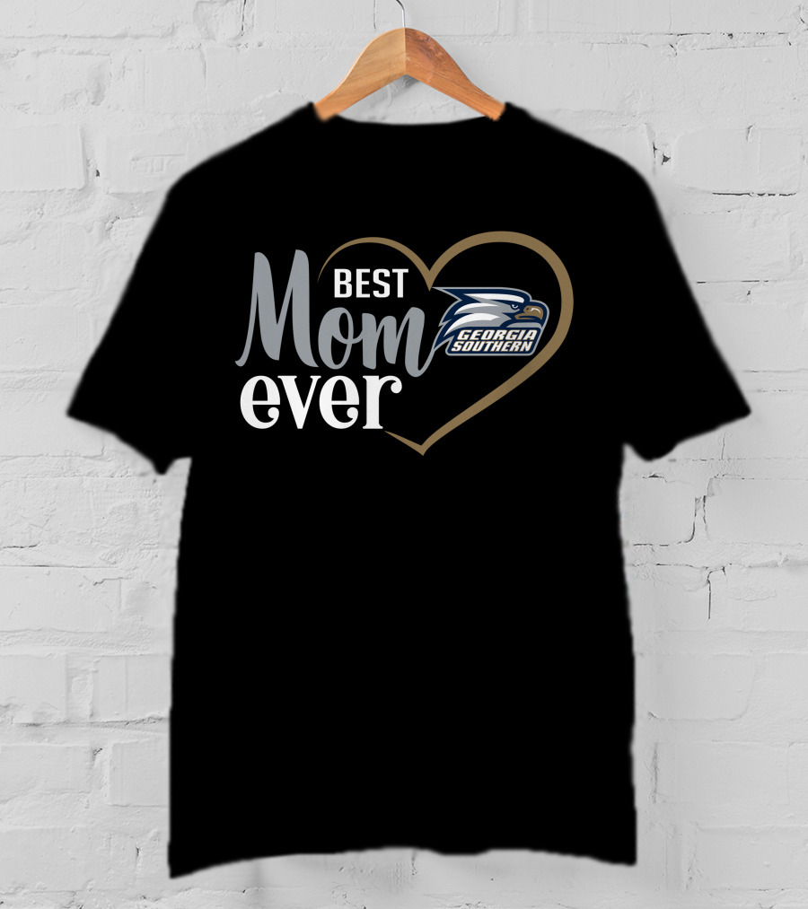 Georgia Southern Eagles Best Mom Ever Heart T-Shirt