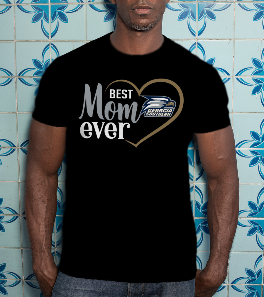 Georgia Southern Eagles Best Mom Ever Heart T-Shirt