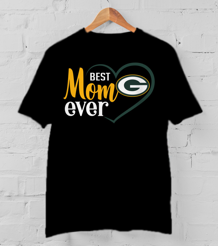 Green Bay Packers Best Mom Ever Heart T-Shirt