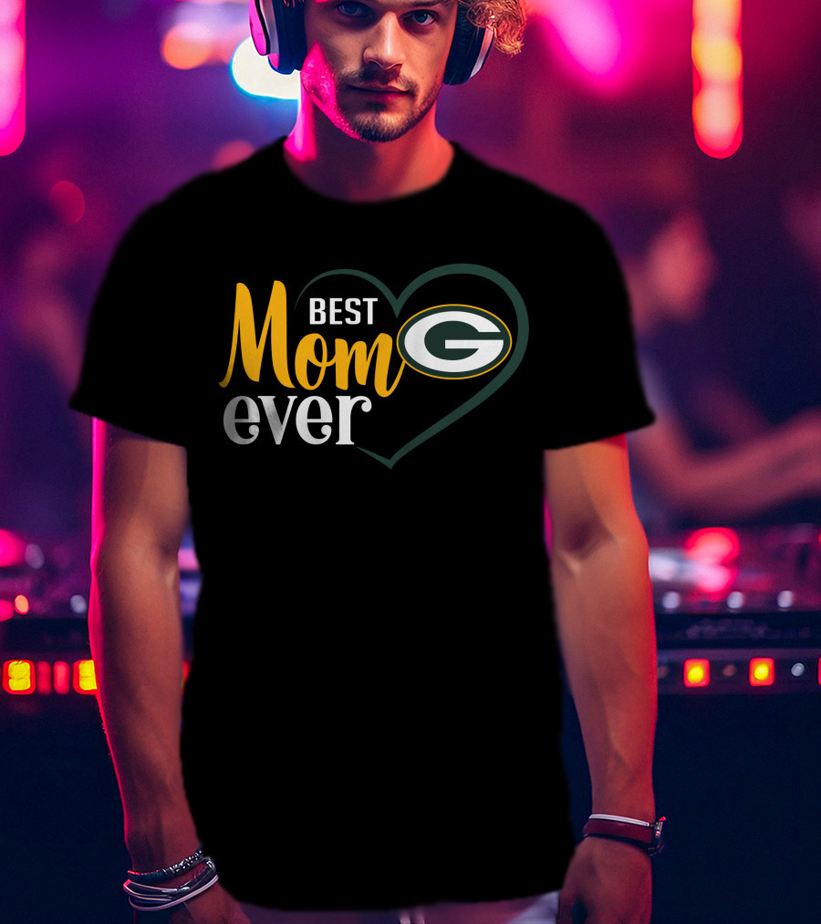 Green Bay Packers Best Mom Ever Heart T-Shirt