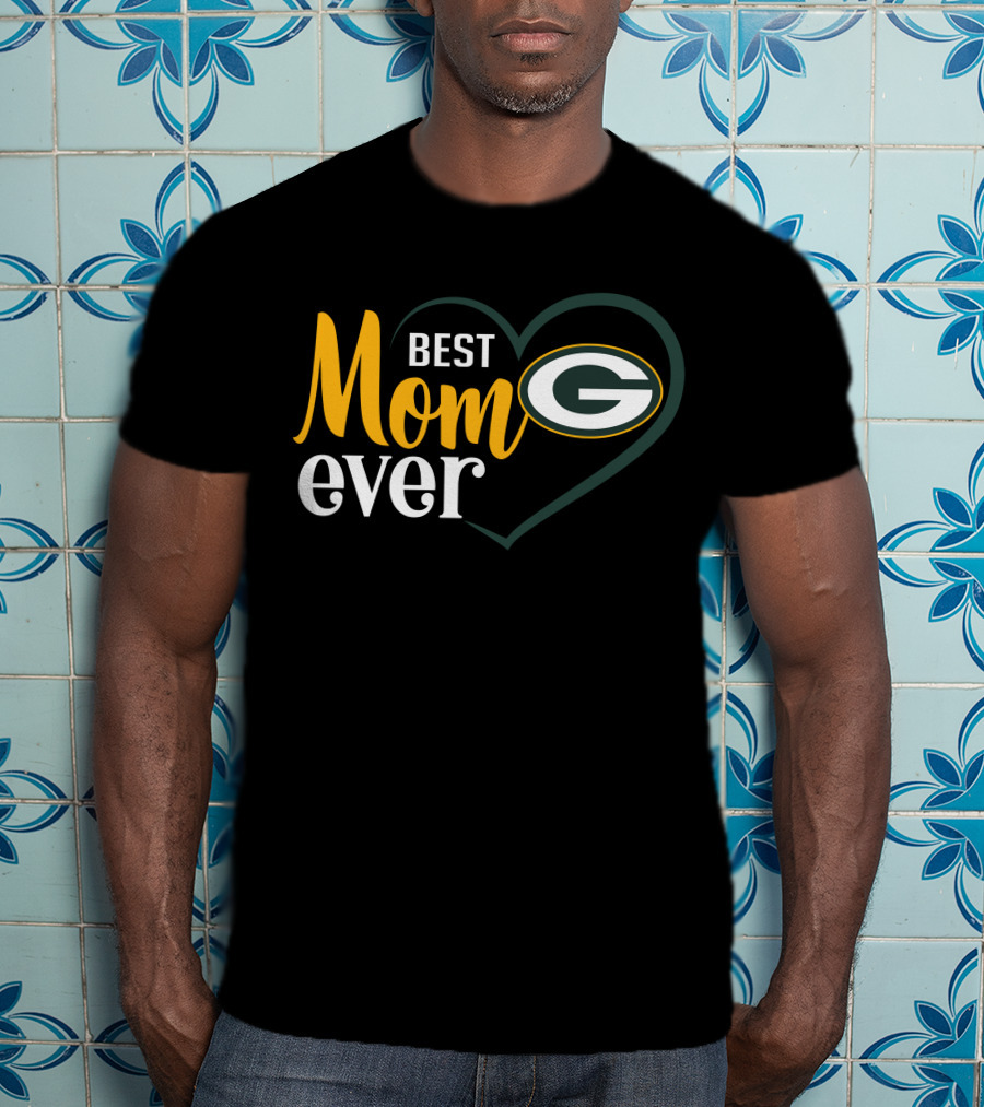 Green Bay Packers Best Mom Ever Heart T-Shirt