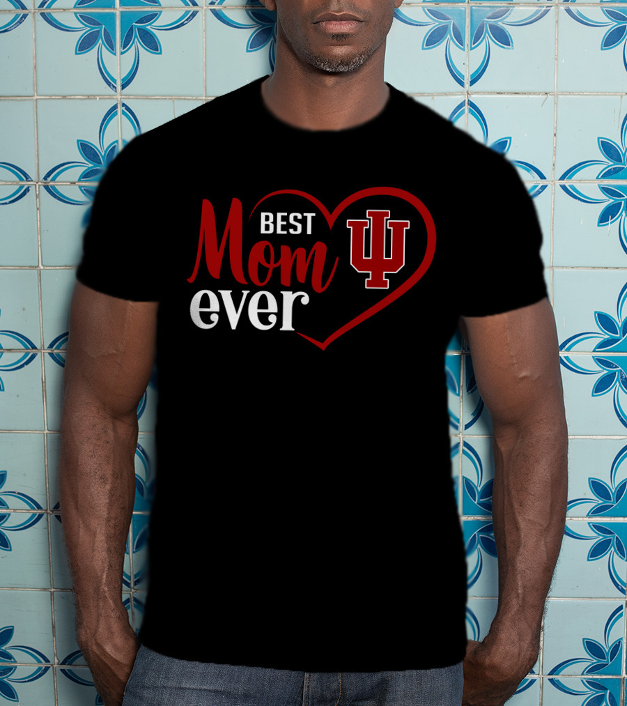 Indiana Hoosiers Iu Best Mom Ever Heart T-Shirt