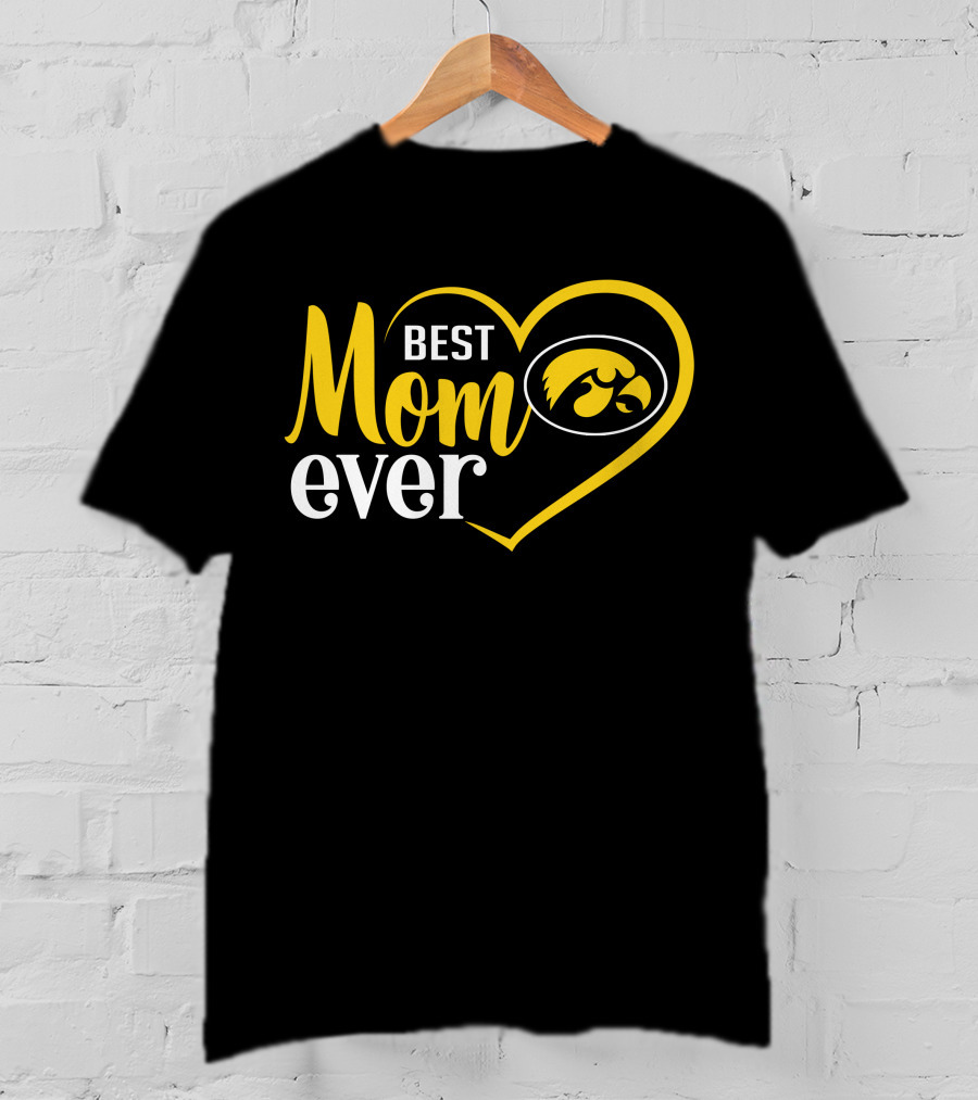 Iowa Hawkeyes Best Mom Ever Heart T-Shirt