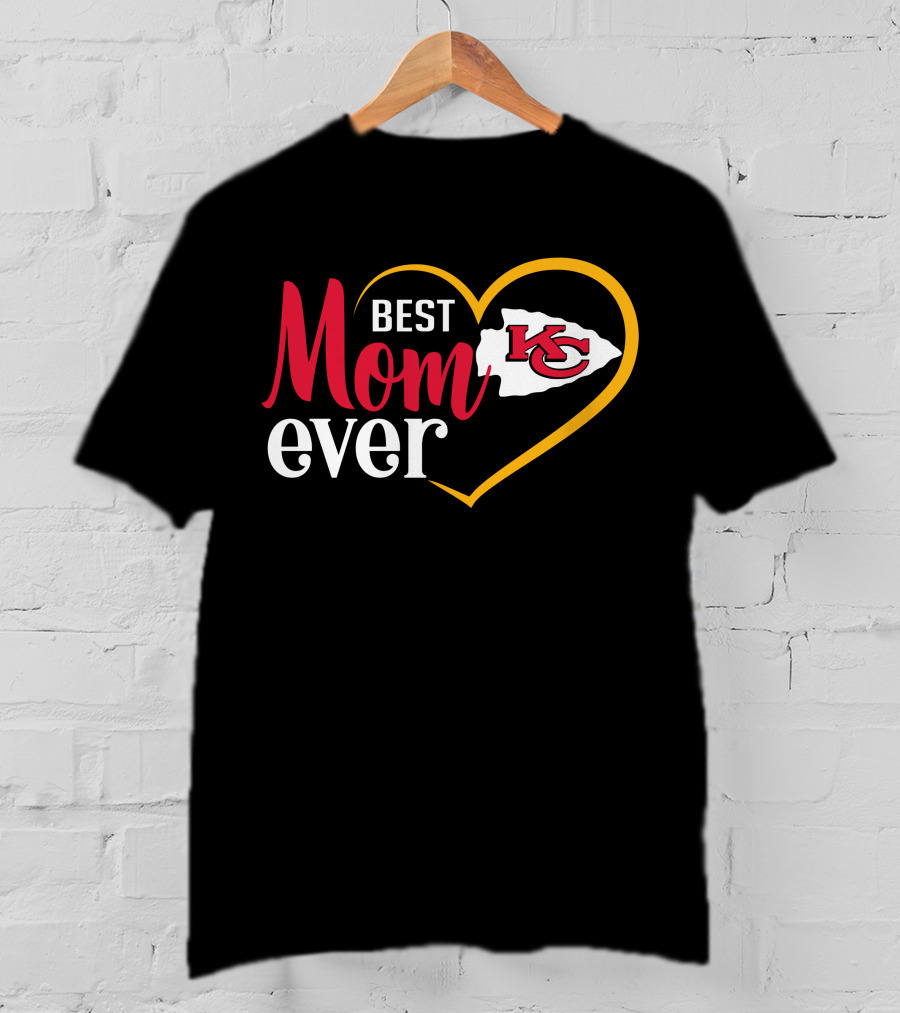Best Mom Ever Kansas City Chiefs Heart T-Shirt