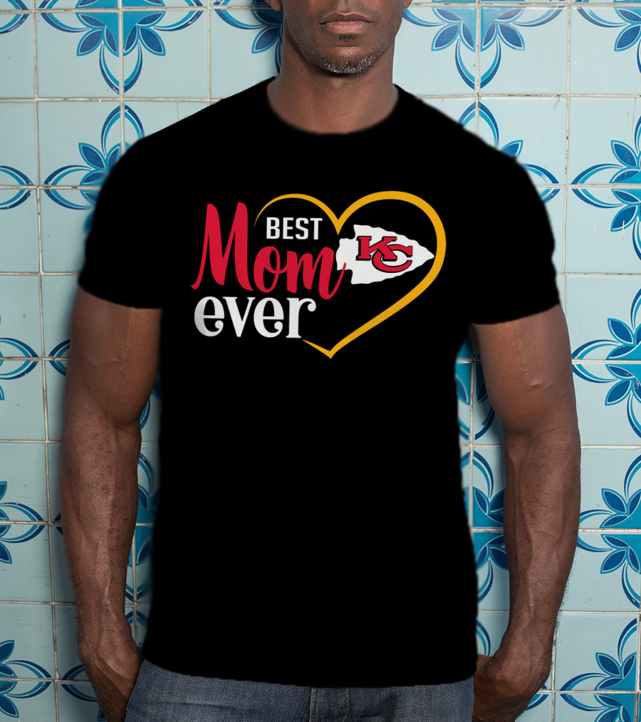 Best Mom Ever Kansas City Chiefs Heart T-Shirt
