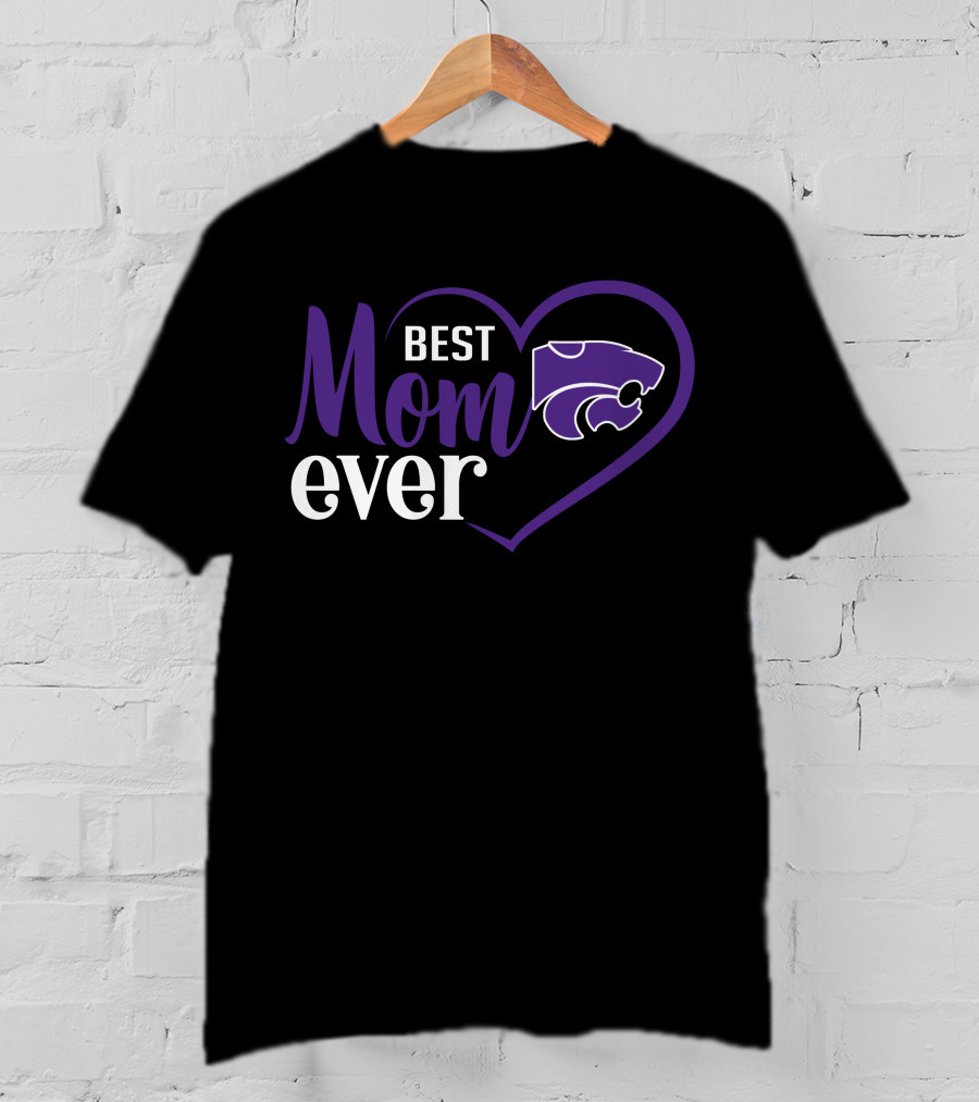 Best Mom Ever Kansas State Wildcats Heart T-Shirt