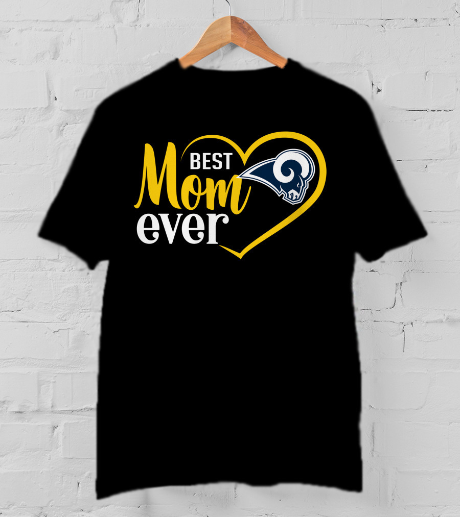 Los Angeles Rams Best Mom Ever Heart T-Shirt