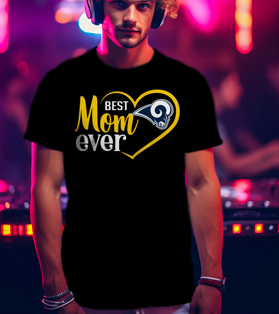 Los Angeles Rams Best Mom Ever Heart T-Shirt