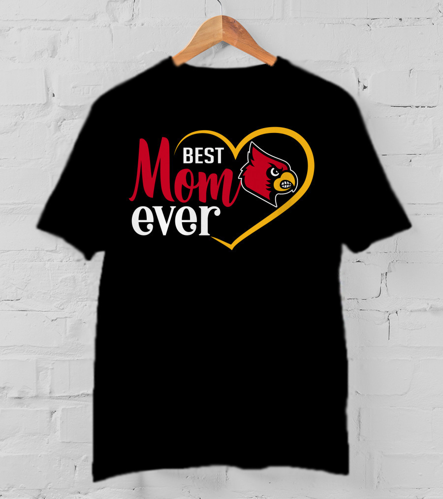 Louisville Cardinals Best Mom Ever Heart T-Shirt
