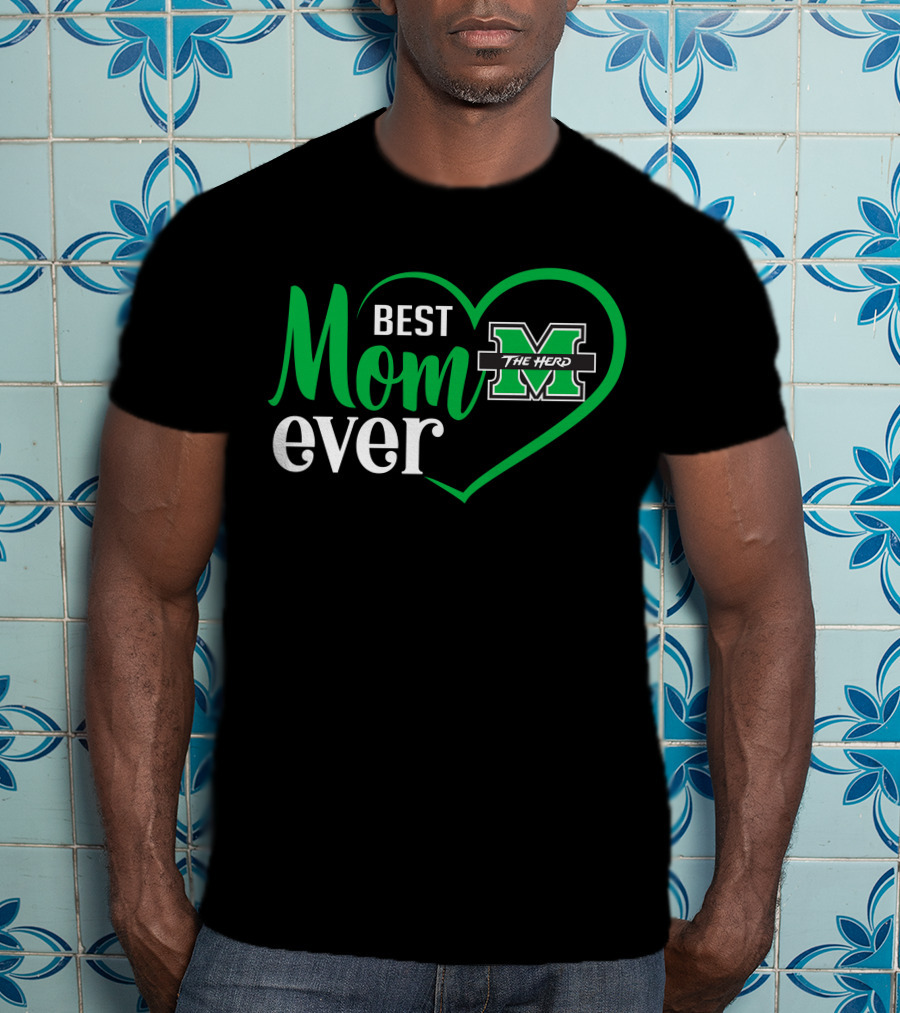 Marshall Thundering Herd Best Mom Ever Heart T-Shirt