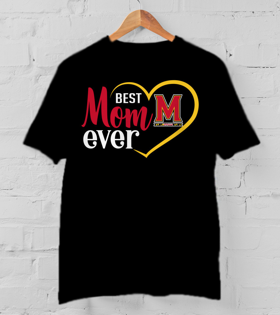 Maryland Terrapins Best Mom Ever Heart T-Shirt