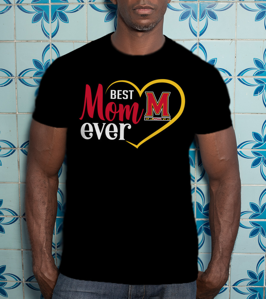 Maryland Terrapins Best Mom Ever Heart T-Shirt