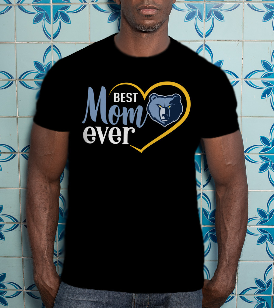 Memphis Grizzlies Best Mom Ever Heart And Bear T-Shirt