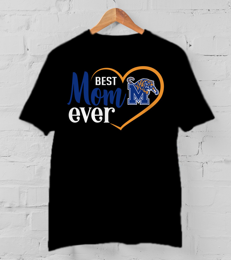 Memphis Tigers Best Mom Ever Heart T-Shirt