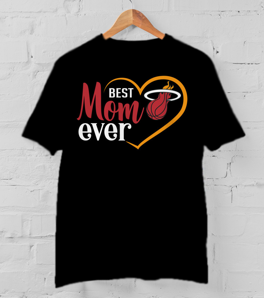 Miami Heat Best Mom Ever Heart Basketball T-Shirt