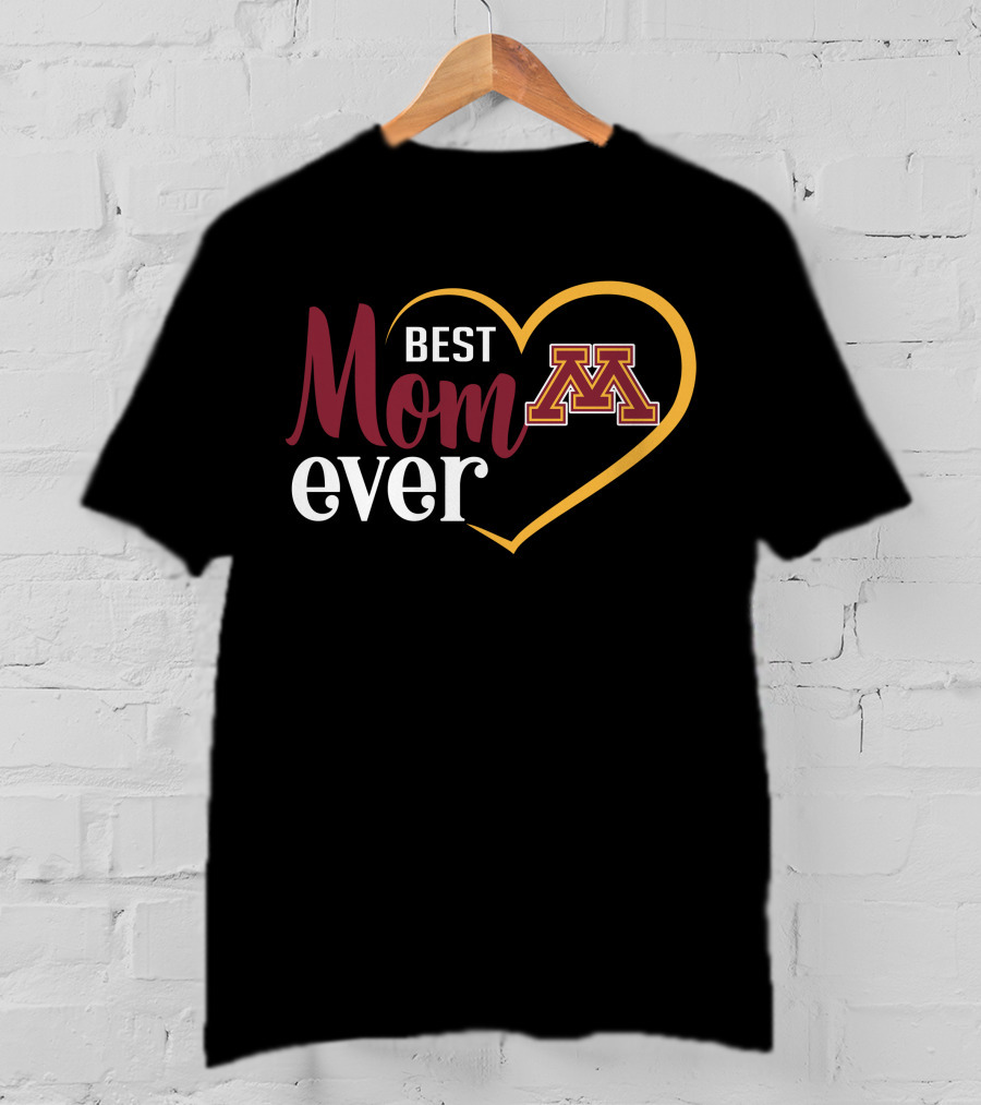 Minnesota Golden Gophers Best Mom Ever Heart T-Shirt